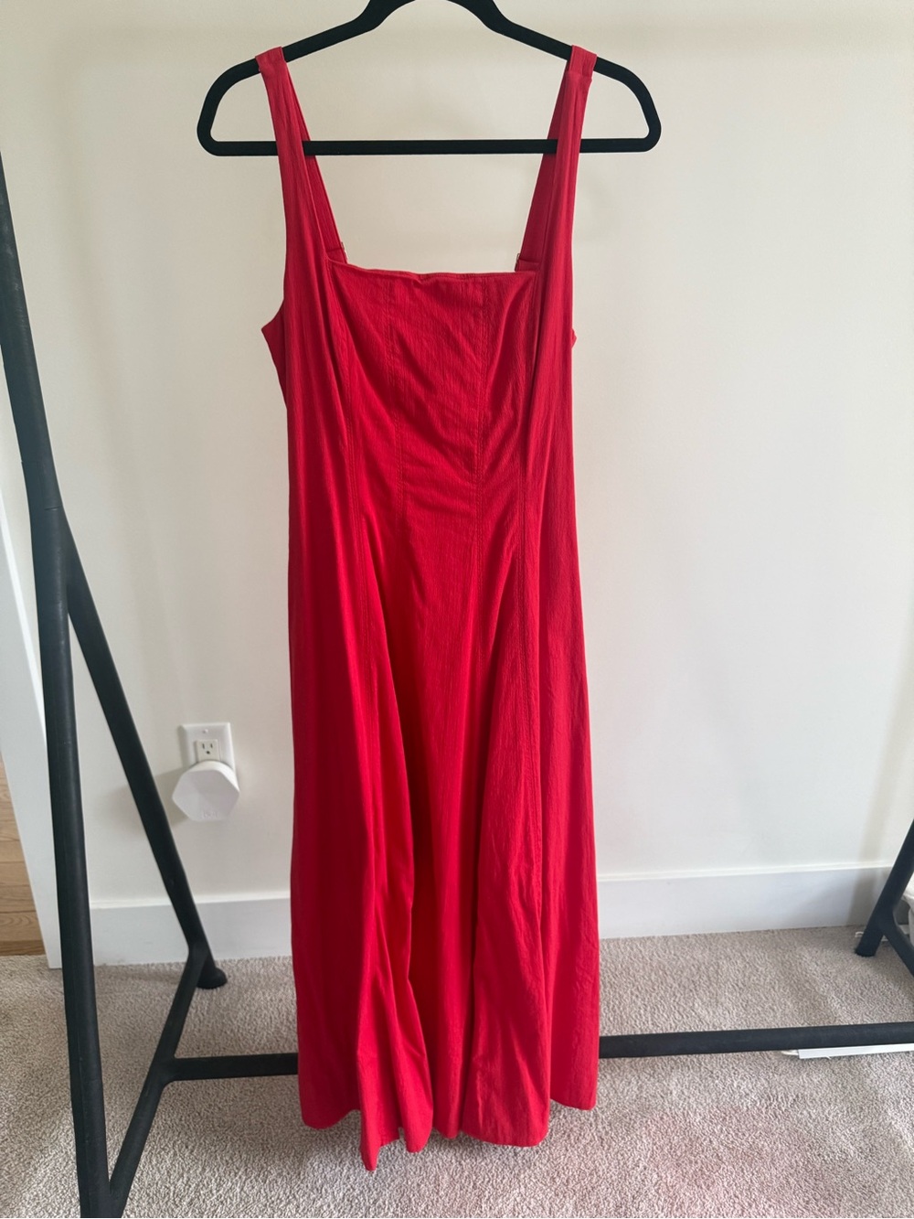 Abercrombie & Fitch Red Square-Neck Maxi Dress